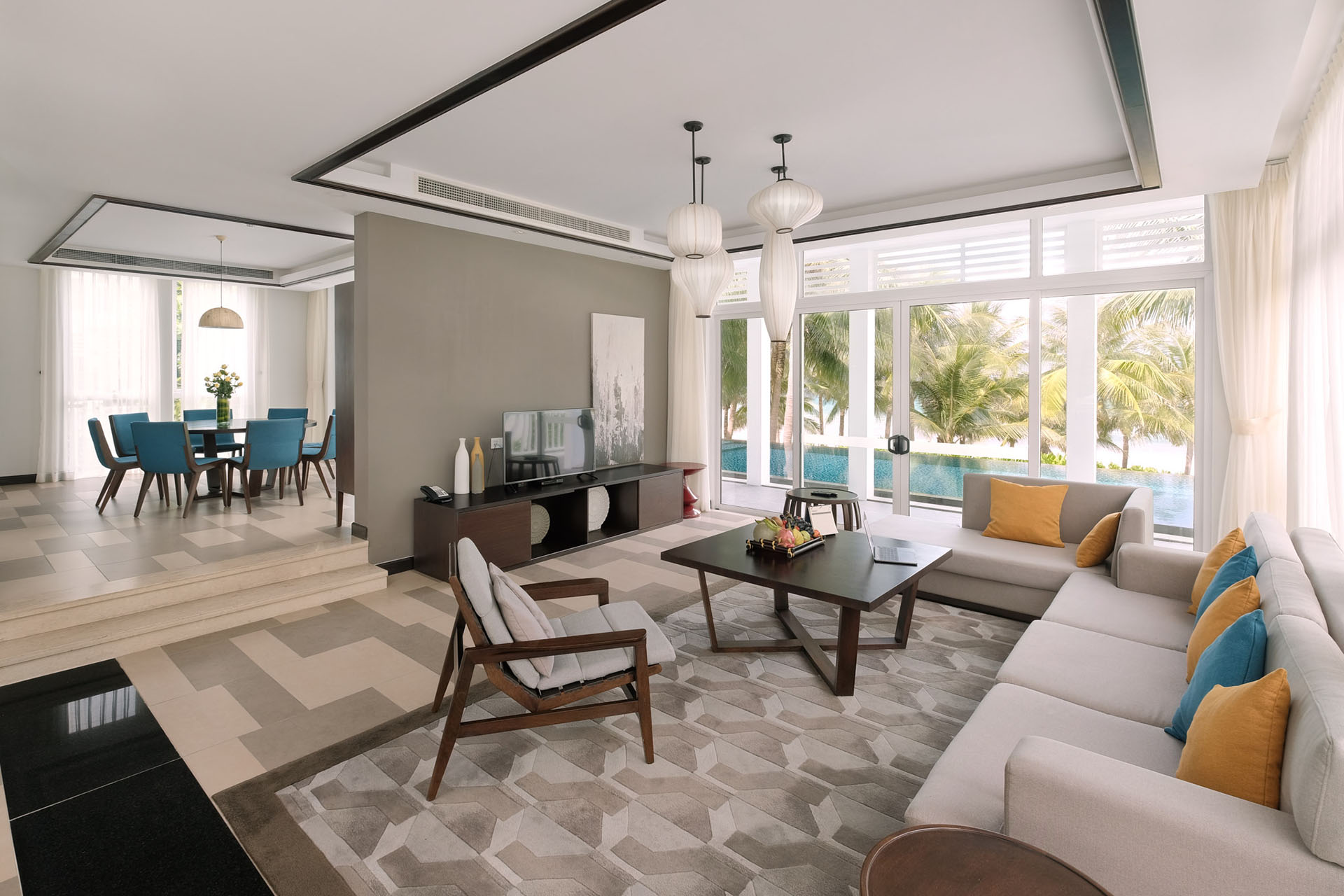 Beachfront villa setting at Premier Village Danang Resort for family travel