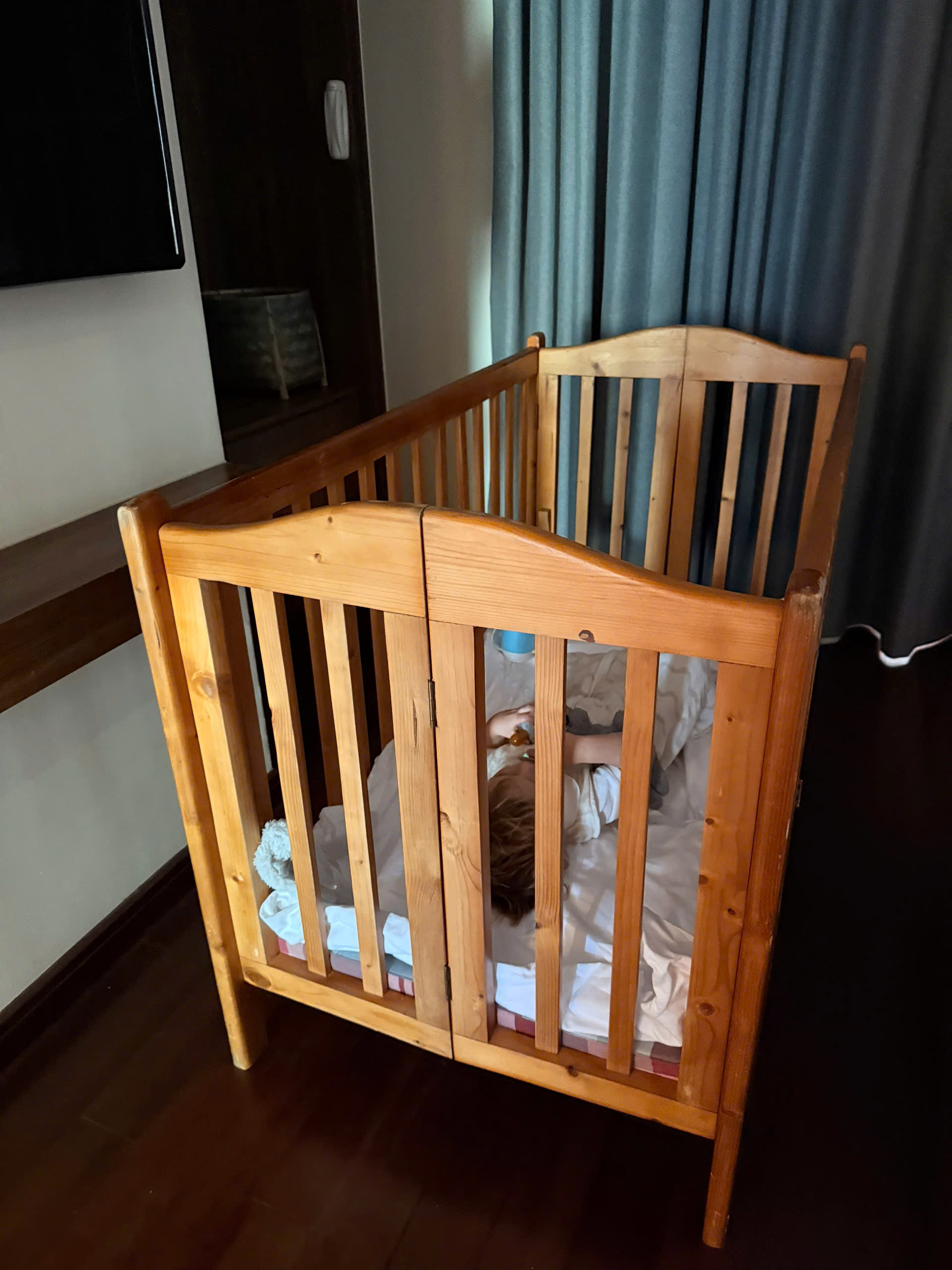 quiet nap support for a tired child during resort stay in Hoi An