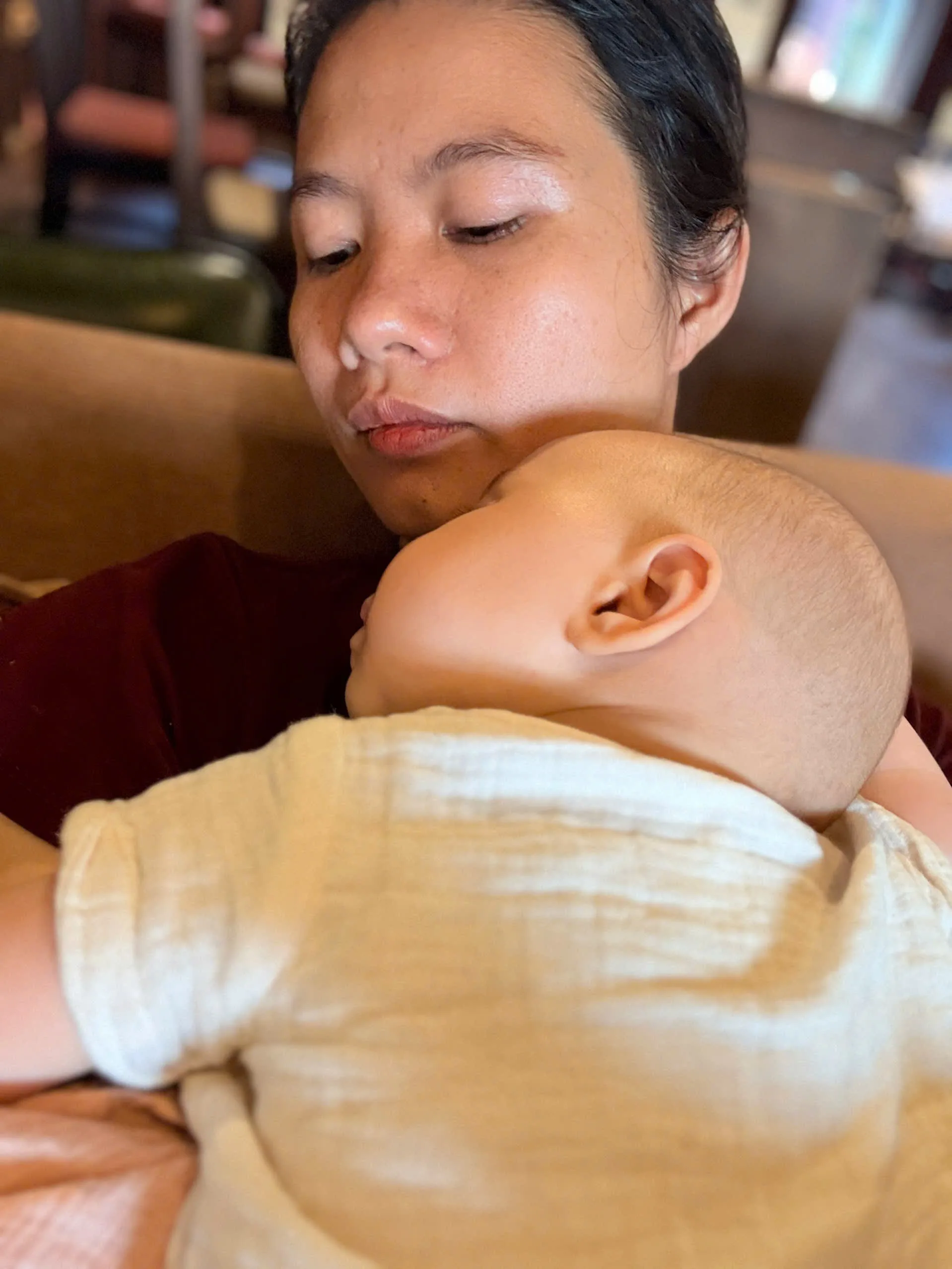 Babysitter taking care of a toddler at a villa in Hoi An during an 8-hour daily service