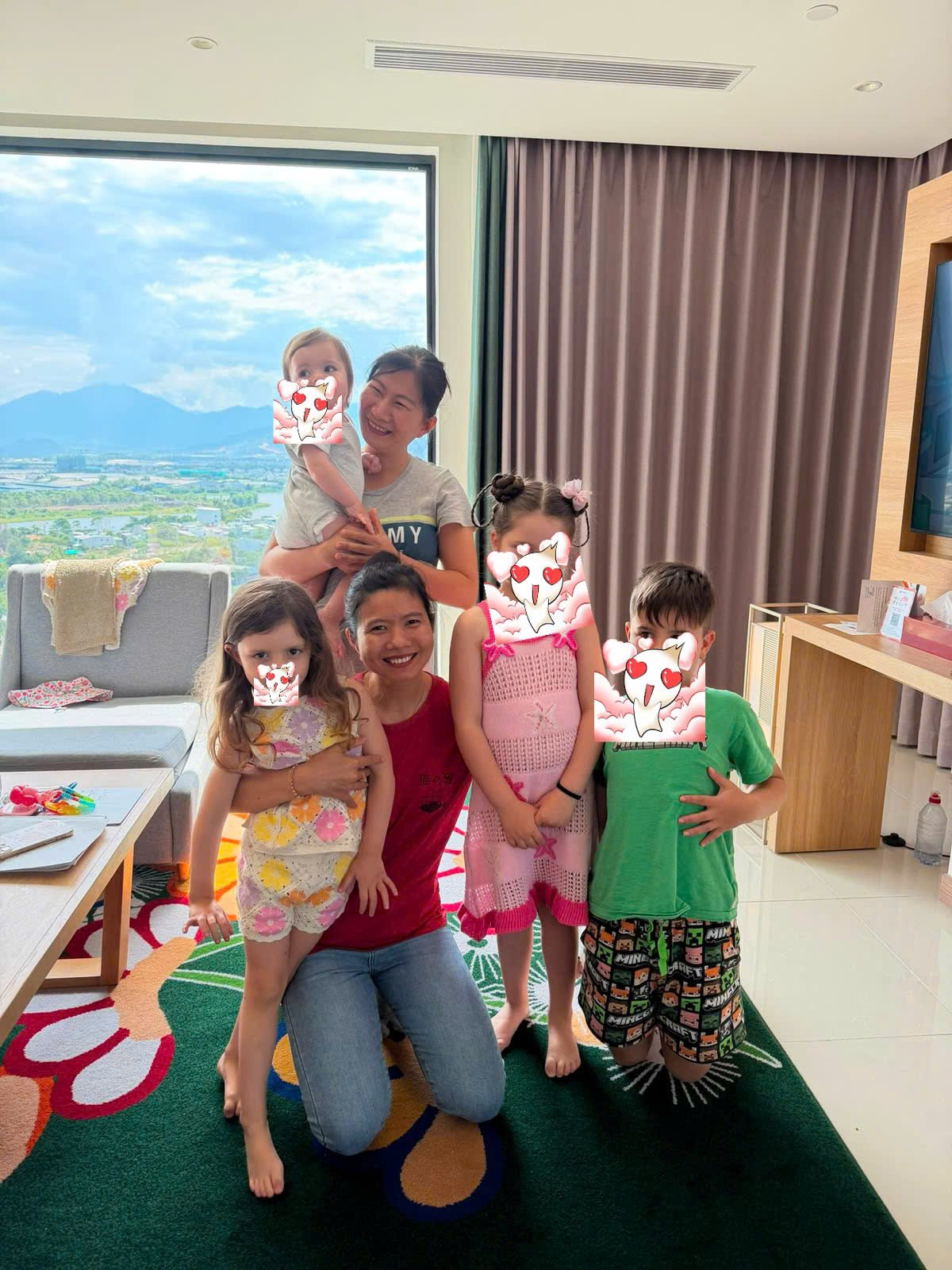 Private childcare moment for children during travel in Vietnam