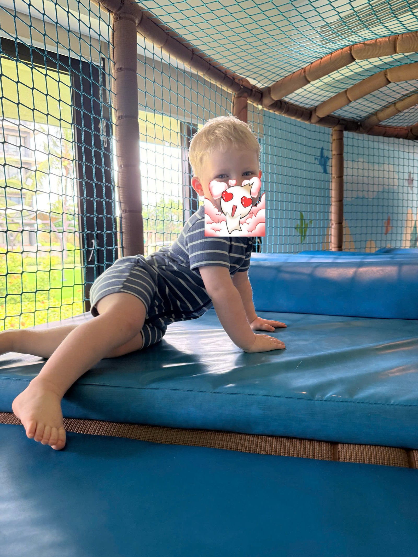 William enjoying a supervised activity during his resort nanny routine